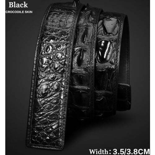 Croco leather belts for men high quality belt for work vintage black men belt no buckle ceinture sans boucle homme 6132