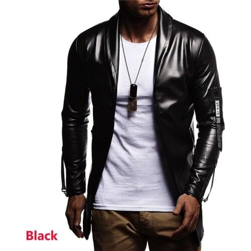Men Faux Leather Jacket Casual Zip Up Slim Motorcycle Bomber Jackets Male Jaqueta De Couro Masculina Outwear PU Leather Coats