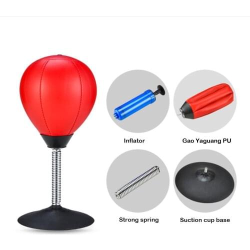 Faux Leather Sucker Desktop Inflation Decompression Boxing Speed Punching Ball