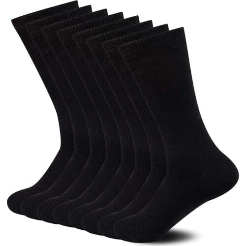 16PCS=8 pairs 43-46 cotton calzini lunghi uomo black men dress socks mid calf long leg socks calcetines