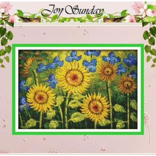 Sunflowers Garden Patterns Counted Cross Stitch 11CT 14CT Cross Stitch Sets Chinese Cross-stitch Kits Embroidery Needlework
