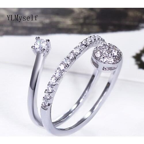 Stunningly beautiful! 2 roll design ring in size 5/6/7/8/9/10 for women OL jewelry cubic zircon Aneis Anillos Anel female rings