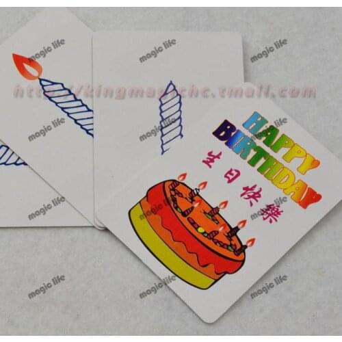 Holiday Sale Wholesale Happy Birthday card magic sets magic tricks magic props 5pcs each lot