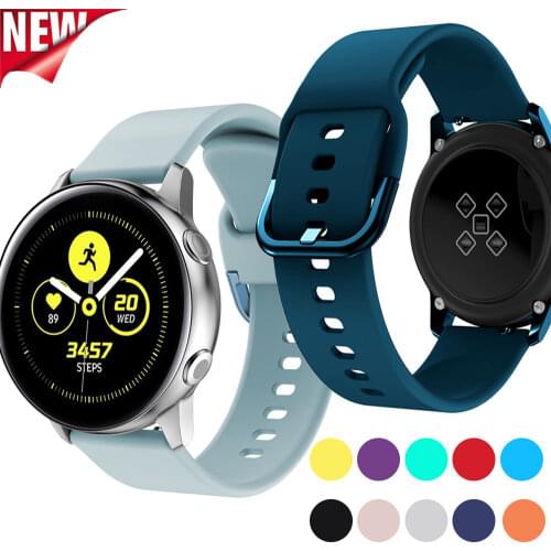 20mm 22mm Band Silicone Strap For Samsung Galaxy Watch Active 1/2 42mm 3 41mm Watchbands For Amazfit Bip huawei Watch Sport Belt