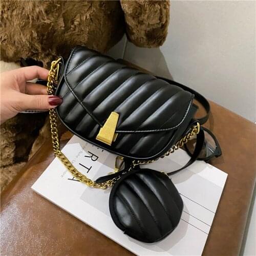 Luxury Designer Women Messenger Bags Vintage Sac Shoulder Bags with Wallet Female Leather Crossbody Bag for Girls Handbags Chain