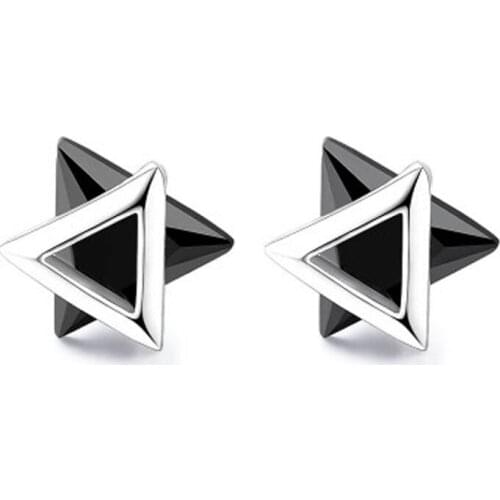 KOFSAC New Creativity Geometric Triangle Zircon Mini Stud Earrings For Women Jewelry 925 Sterling Silver Earring Lady Party Gift
