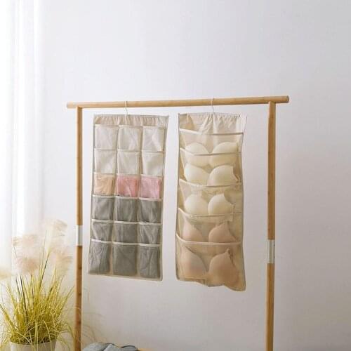 Wardrobe Storage Bag Bra Underwear Hanging Multi-Grid Simple Organizer For Bathroom Living Room Household Sundries Cosmetics