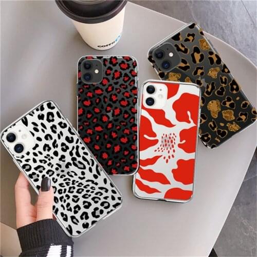 Moskado Leopard Print Clear Silicone Phone Case For iPhone 12 Pro Mini 11 Pro X XR XS Max 7 8 Plus SE 2020 Soft TPU Back Cover