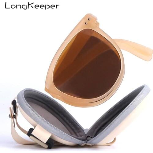 Folding Sunglasses Women 2022 New Summer UV Protection Sunscreen With Convenient Glasses Case Men Sunglasses Retro Gafas Oculos