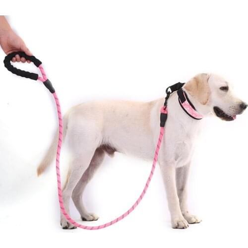 Reflective Multicolor Round Rope Dog Traction Rope Wear-resistant Bite Resistant Dog Chain Comfortable Hand Large Dog With Pull