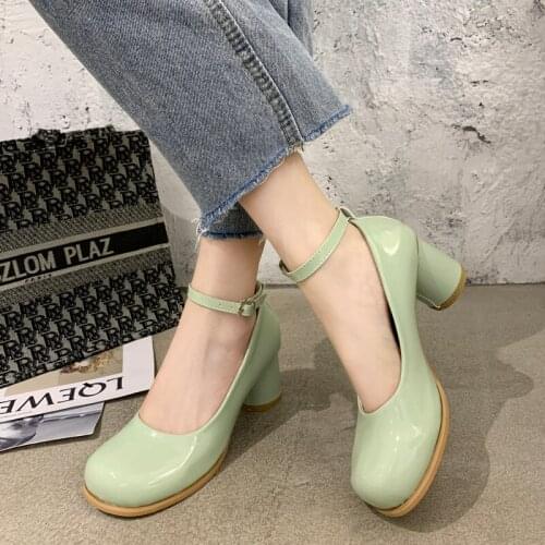 High Heels 6cm Sweet Girls Candy Color Female Kawaii Japanese Cute Anime Lolita Shoes Women Harajuku Feminine Ladies Slingback