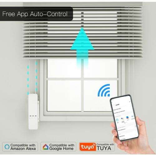 Tuya WiFi Smart Motorized Chain Roller Blinds Shade Shutter Drive Motor Compatible with Alexa Google Home APP+RF+Voice Control