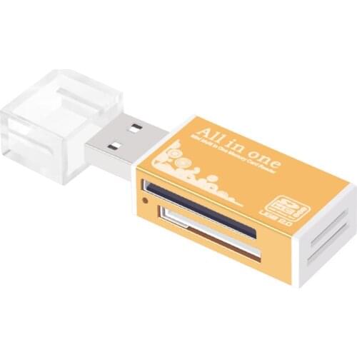 SD Card Reader Portable USB 2.0 4 Slot Flash Memory Card Adapter Hub for TF SD Micro SD SDXC SDHC MMC Micro MS(M2) for PC Laptop