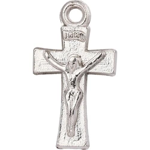 WholesaleDIY Accessories For Jewelry Cross Jesus TagChristmas Gifts Zinc Alloy Material Manufacturing Jewelry Making12PCS