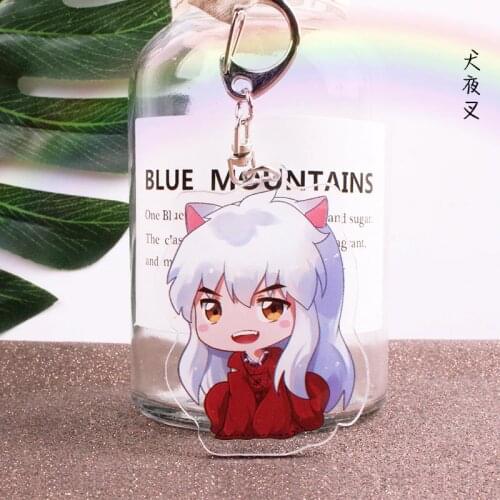 1pc Anime inuyasha acrylic Sesshoumaru Kikyo Keychains Pendant Portachiavi Llavero