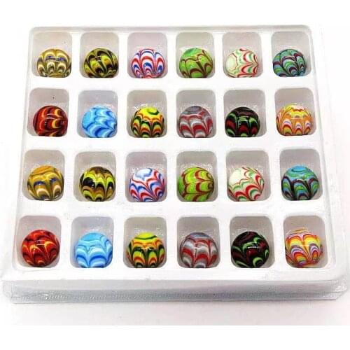 16mm Handmade Glass Marbles Balls Ornament Fish Tank Vase Aquarium Home Decor Accessories Game Toy Gifts For Kids Children 24PCS