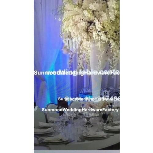 69CM tall 20cm diameter ) metal white mental trumpet popular vase table centerpiece flower holder wedding envents vase s1128