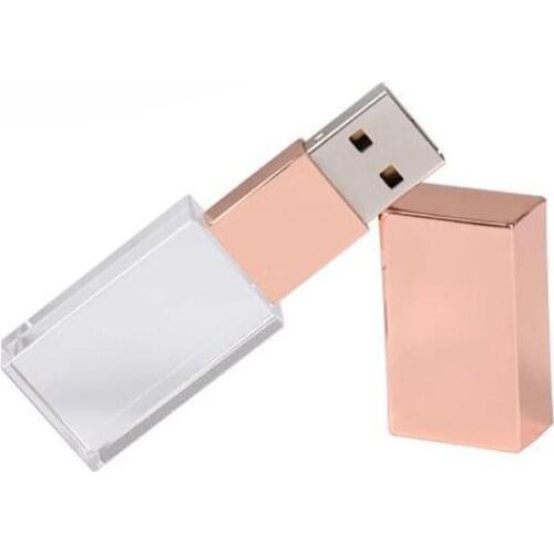 USB 2.0 acrylic clear 3D flash drive company Logo gift Wedding gift