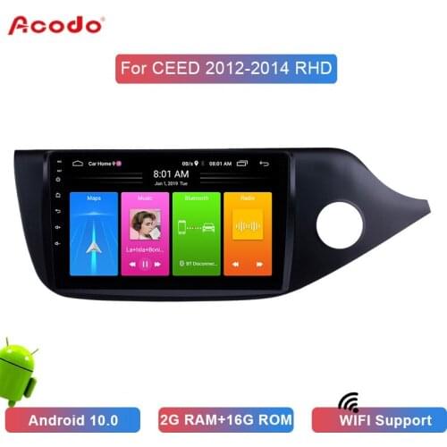 ACODO 2G RAM+16G ROM Android 10.0 Car Radio Multimedia Player For KIA CEED 2012-2014 RHD Navigation GPS 2 din