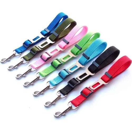 6 Color Pet Dog Cat Car Seat Belt Adjustable Harness Seatbelt Lead Leash for Small Medium Dogs Travel Clip Pet Supplies