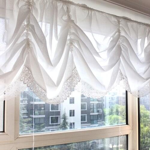 Helen curtain White Kitchen Curtain Tulle Valance For Both Room White Window screening Short Living Room Curtains Door Curtain
