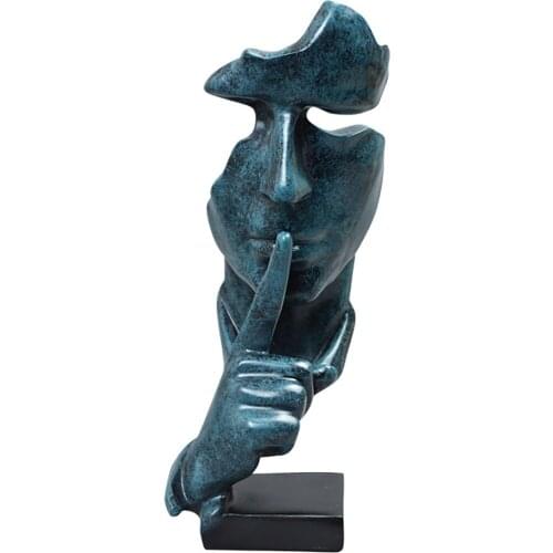 Keep Quiet Silence Statues Golden White Resin Crafts Furniture Home Living Room Library Decor Art Modern Decorations Accessories