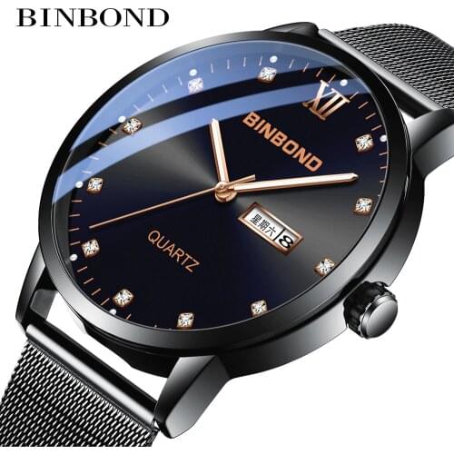 Binbond 2020 Luxury Fashion Business Men Watches Top Brand Luxury Waterproof Casual Simple Quartz Watch