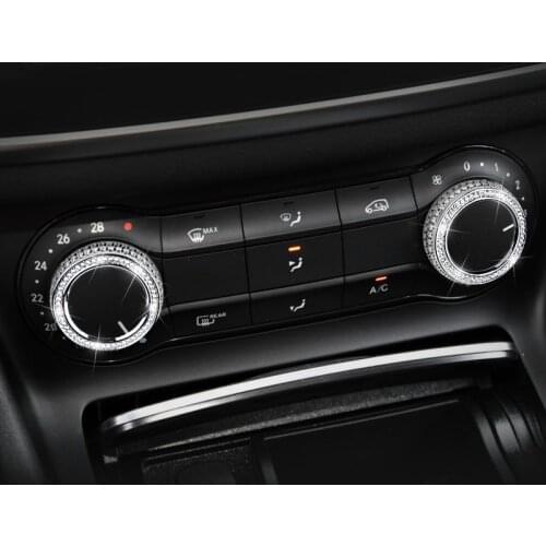 Zinc alloy For Mercedes-Benz Accessories GLA CLA Air Conditioning Knob Interior A B Car Air Conditioning Knob Refit Diamond