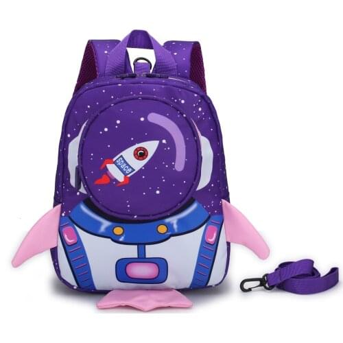 Backpack Kids New Cartoon Rocket Children School Bags Girls Boys Student Rucksack Anti-Loss Traction Rope Mochila Infantil Sac