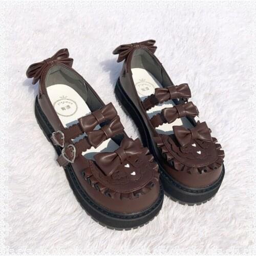 Jk Uniform Dress Sweet Lolita Shoes Female Campus Kawaii Style Lolitas Student Flats Middle Heel Cute Cosplay Anime Tea Party