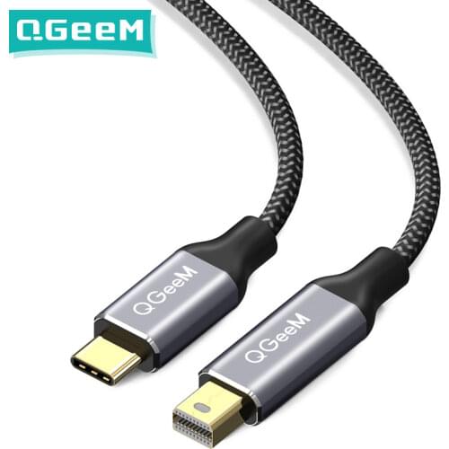 QGeeM USB Type C 3.1 to Mini DisplayPort Cable DP 4K 60HZ HDTV Converter Adapter for Macbook HuaWei Mate 10 Sansung S8
