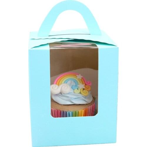 Party Cupcake Boxes with handle Wedding candy gift box