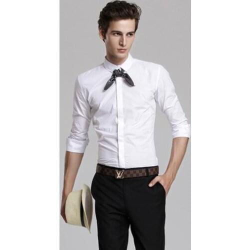Fashion Brand Men Business Shirts Long-Sleeves Tops Mens Summer Casual Shirts 8 colors 6356