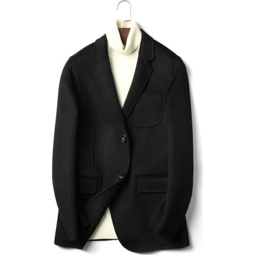 For Double Sided Jackets Men Autumn Winter Top Quality Warm Wool Blazer De Hombre 2020 Abrigo D-20-2628 MF646