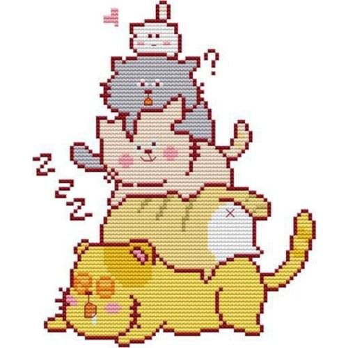 Cross Stitch Stamped Kits Printed Embroidery Cloth Needlepoint Kits Easy Patterns for Stacked Arhat 11CT 34 x 34cm