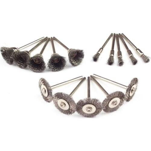 30pc Mini Rotary Stainless Steel & Brass Wire Brush Set Dremel Accessories For Grinding and polishing Rust Removal Rotary Tools