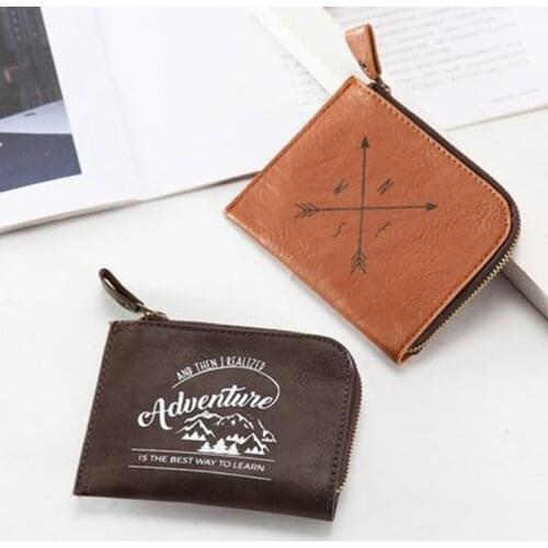 2020 Retro Men Mini Wallet Ladies Zipper Coin Purse Multifunctional Small High Grade Coin Credit Card Key Ring Wallet