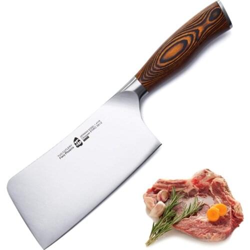 TUO Cutlery Meat Cleaver Knife -German HC Stainless Steel Chooping Kitchen Chefs Knife -Non-slip Ergonomic Pakkawood Handle -6