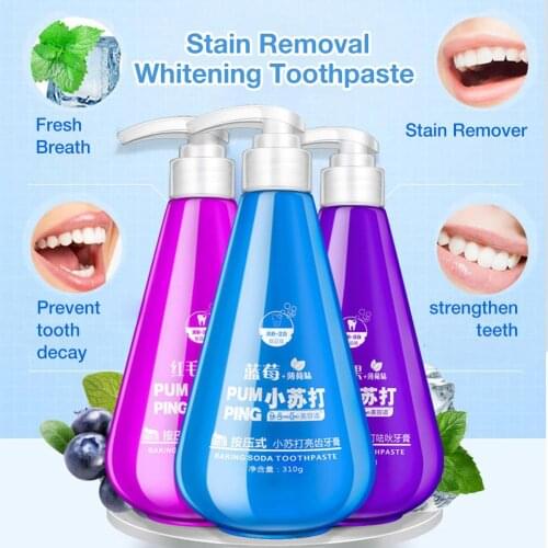 310g Whitening Toothpaste Fresh Breath Stain Remover Baking Soda Toothpaste Fruit Dental White Tooth