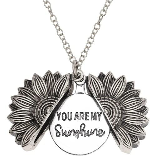 You Are My Sunshine, Hidden Message Necklace, Sunflower Necklace, Message Necklace For Women, Gifts For Her, Girlfriend Gift