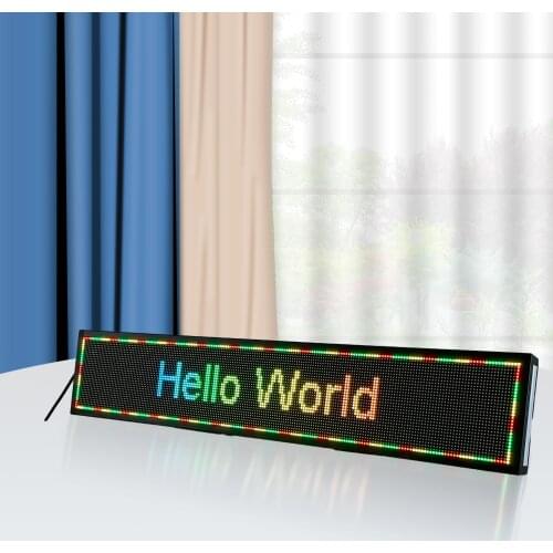 P5 LED display outdoor full-color programmable LED signboard pictures and text release cycle scrolling billboard (96*16cm)