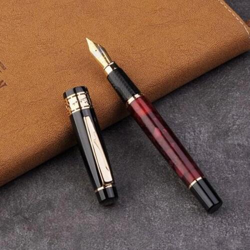 Picasso 915 Rose Red Pimio Marble Celluloid Fountain Pen 22KGP Medium Nib Eurasian Feelings Gift Box Optional For Office & Home