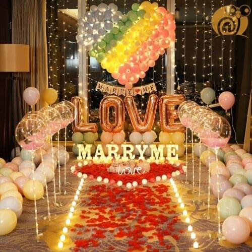 Proposal props romantic surprise scene layout creative supplies letter lamp to express artifact indoor Valentines day