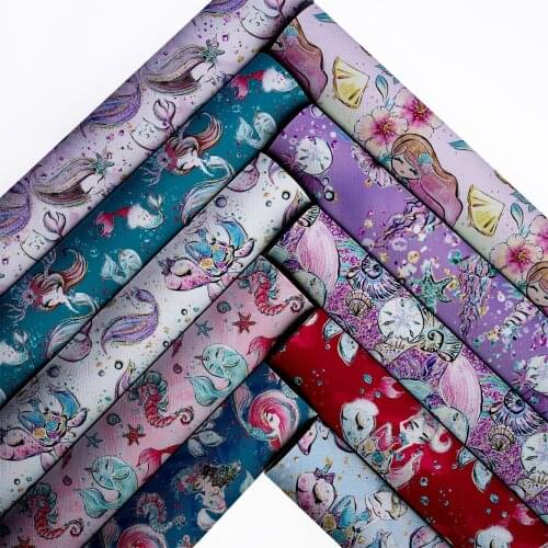 Snythetic Leather Sheets Printed Faux Leather Fabric for DIY Hair Bow Material L18754