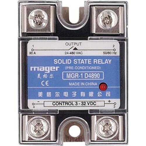 Smart home relay power accessories SSR 90A Single Phase Solid State Relay DC Control AC MGR-1 D4890 Load voltage 24-480V