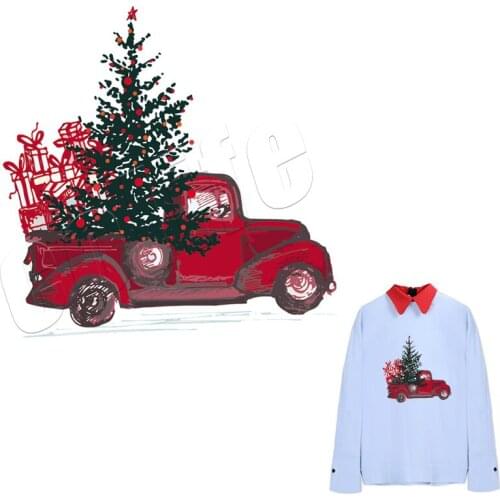 Christmas Patches Flower Trees New Design Clothes Decoration Diy Accessory Washable Print On T-Shirt Iron On Patch Heat Transfer