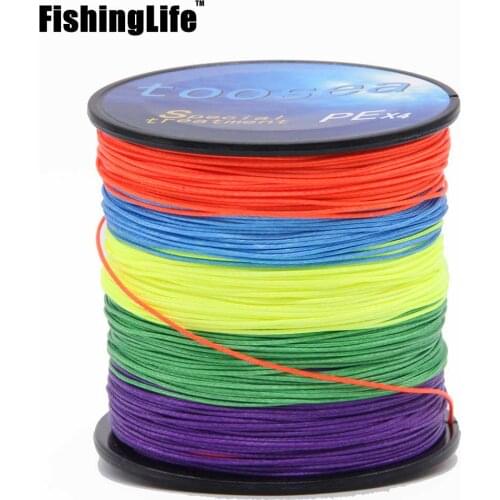 FishingLife 4 Strands 300M PE Fishing Line Multi Color Advanced wide Fishing line For Saltwater 20-120LB Fishing Rope