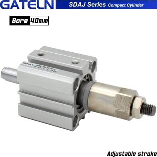 SDAJ series bore 40mm Adjustable stroke compact air cylinder double acting SDAJ40X20-20 SDAJ40X30-20S-B SDAJ40X100-50