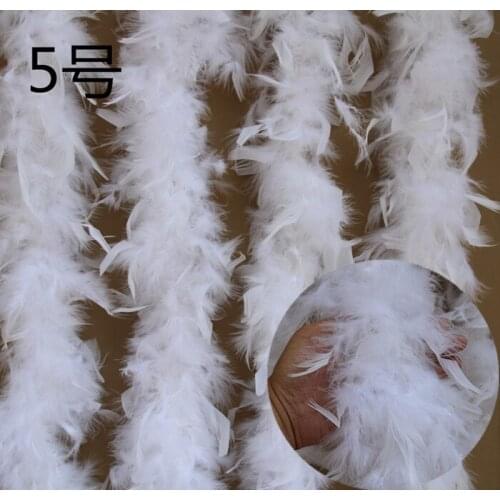 2Meter 10cm Fluffy White Natural Ostrich Feather Plume Boas Scarf Clothes For Wedding Valentine Day Decoration Performance Dance