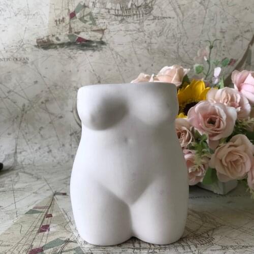 Silicone Plant Pot Molds 3D Girl Female Body Arts Craft Plaster Clay Casting Cement Moulds DIY Concrete Succulent Flowerpot Mold